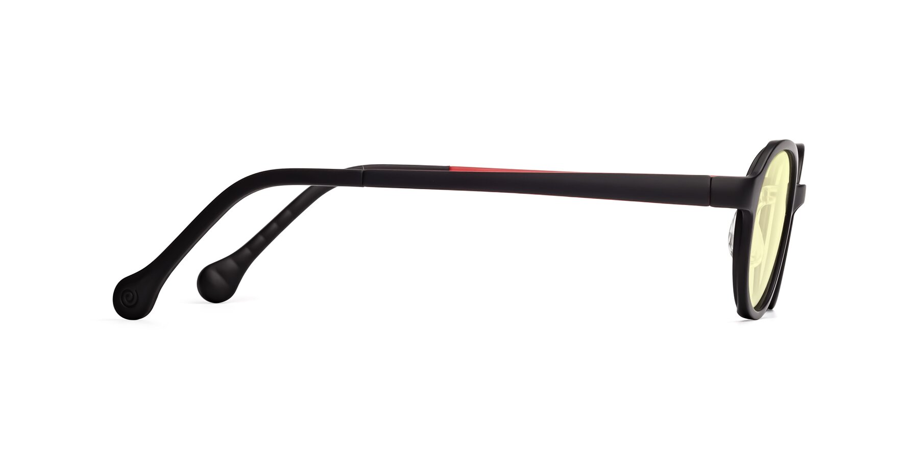 Side of Reece in Black-Red with Light Yellow Tinted Lenses