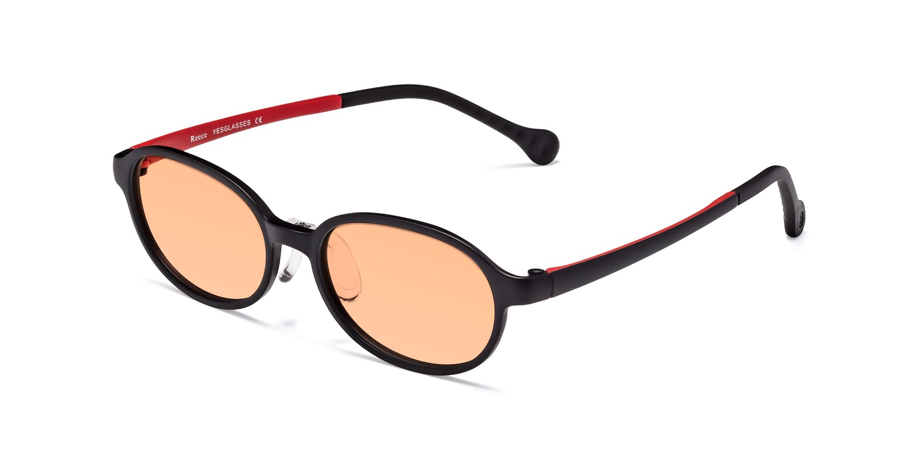 Angle of Reece in Black-Red with Light Orange Tinted Lenses