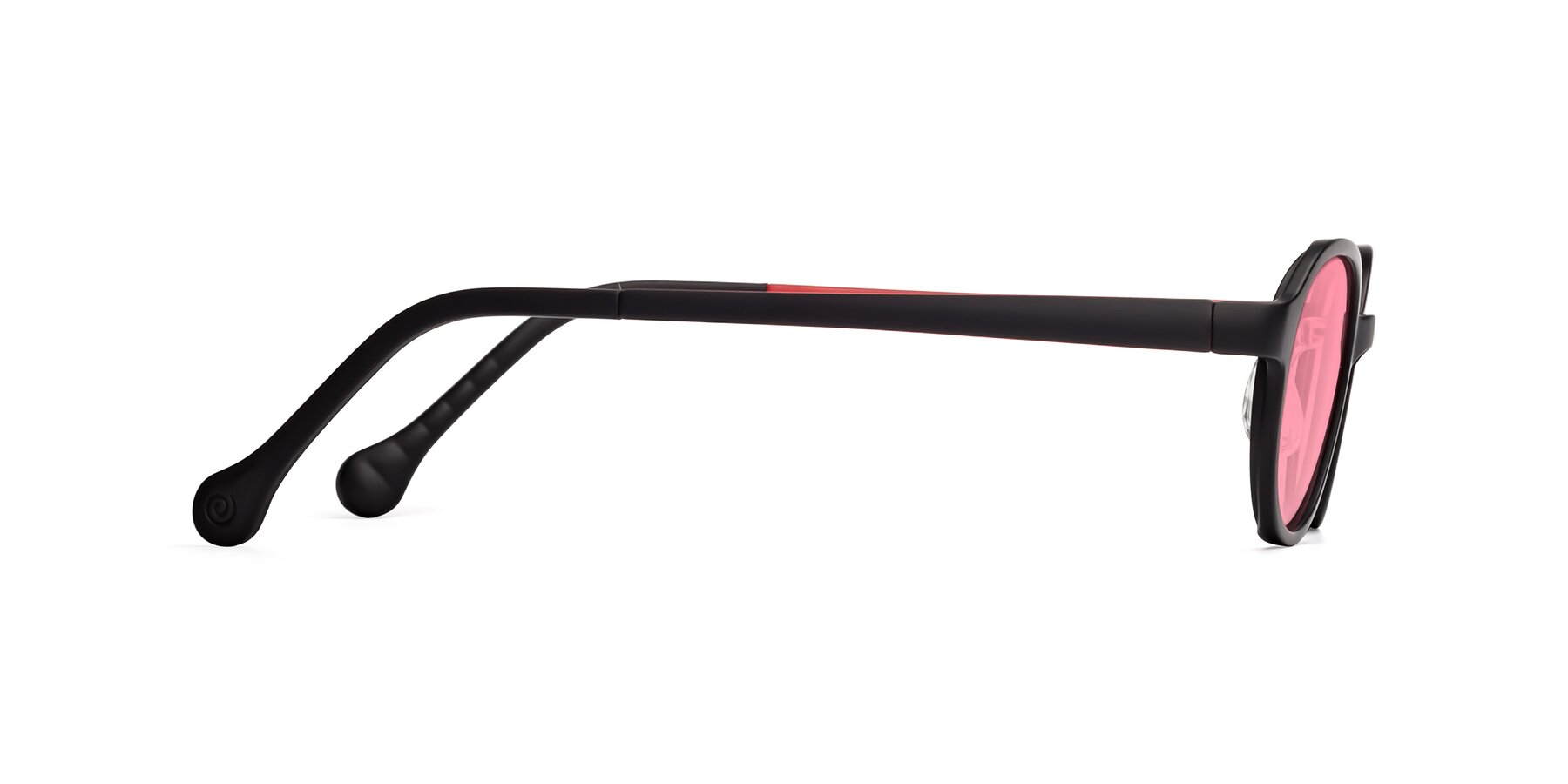 Side of Reece in Black-Red with Pink Tinted Lenses