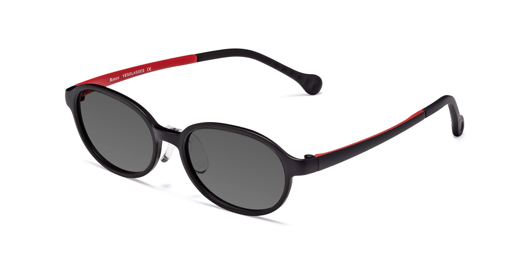 Angle of Reece in Black-Red with Medium Gray Tinted Lenses