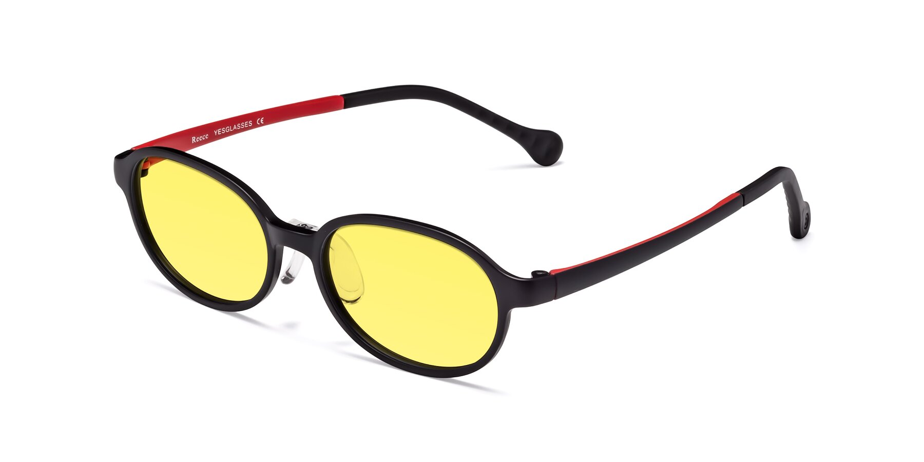 Angle of Reece in Black-Red with Medium Yellow Tinted Lenses