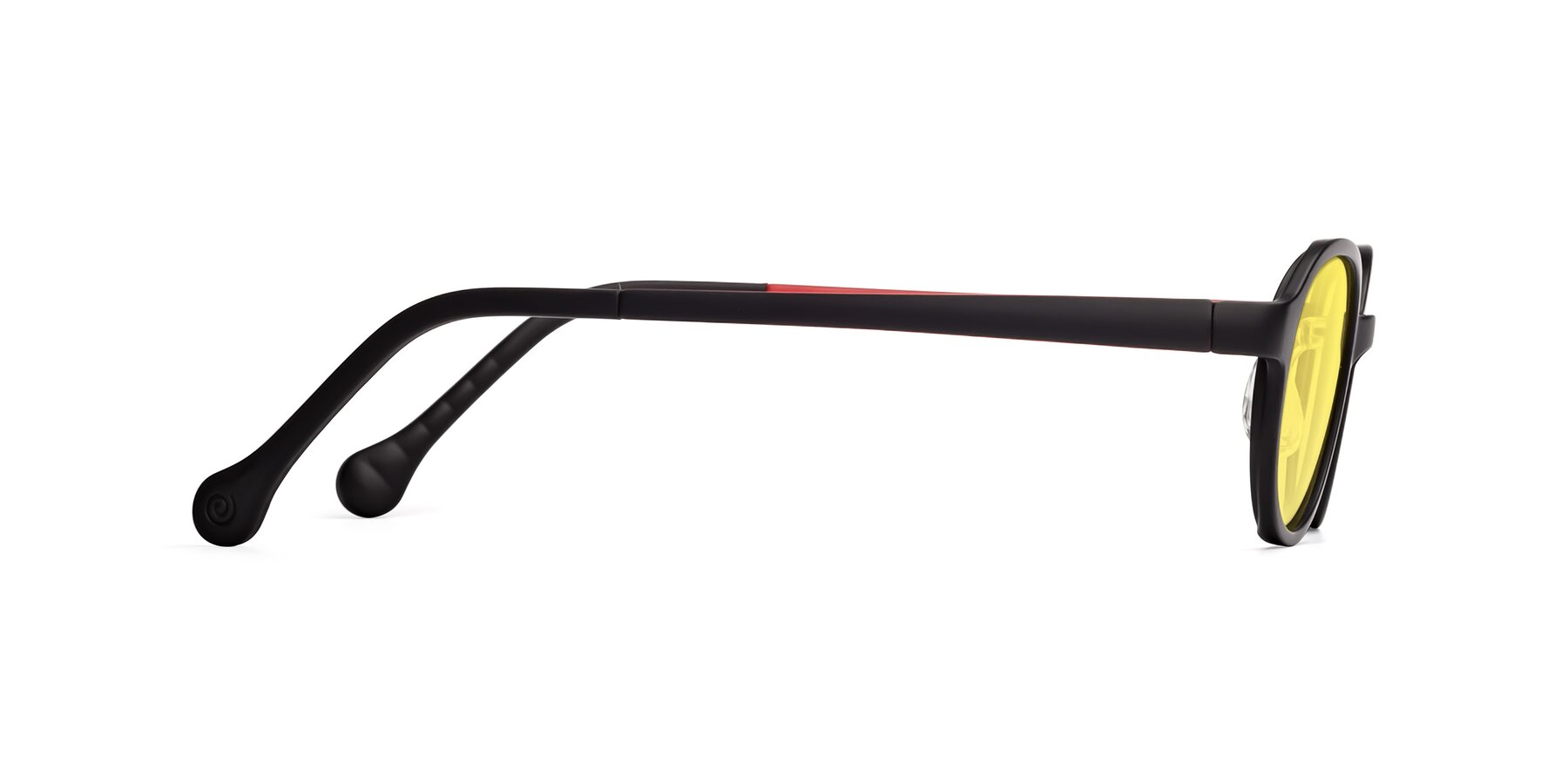 Side of Reece in Black-Red with Medium Yellow Tinted Lenses