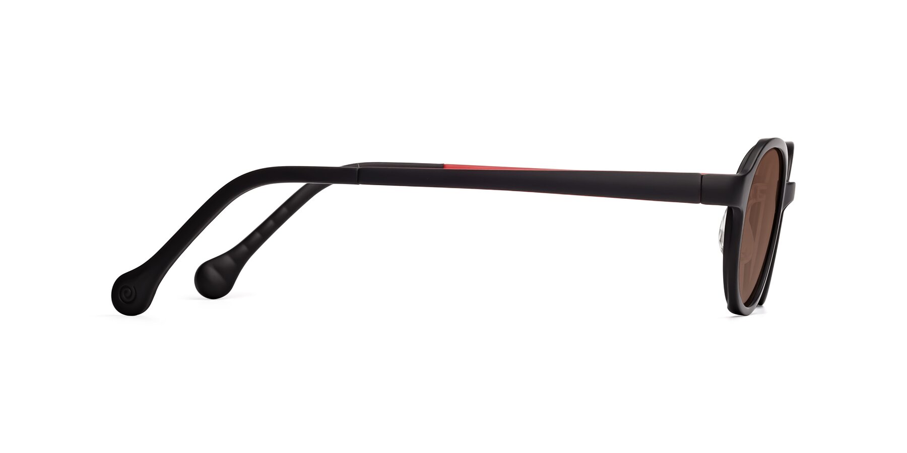 Side of Reece in Black-Red with Brown Tinted Lenses