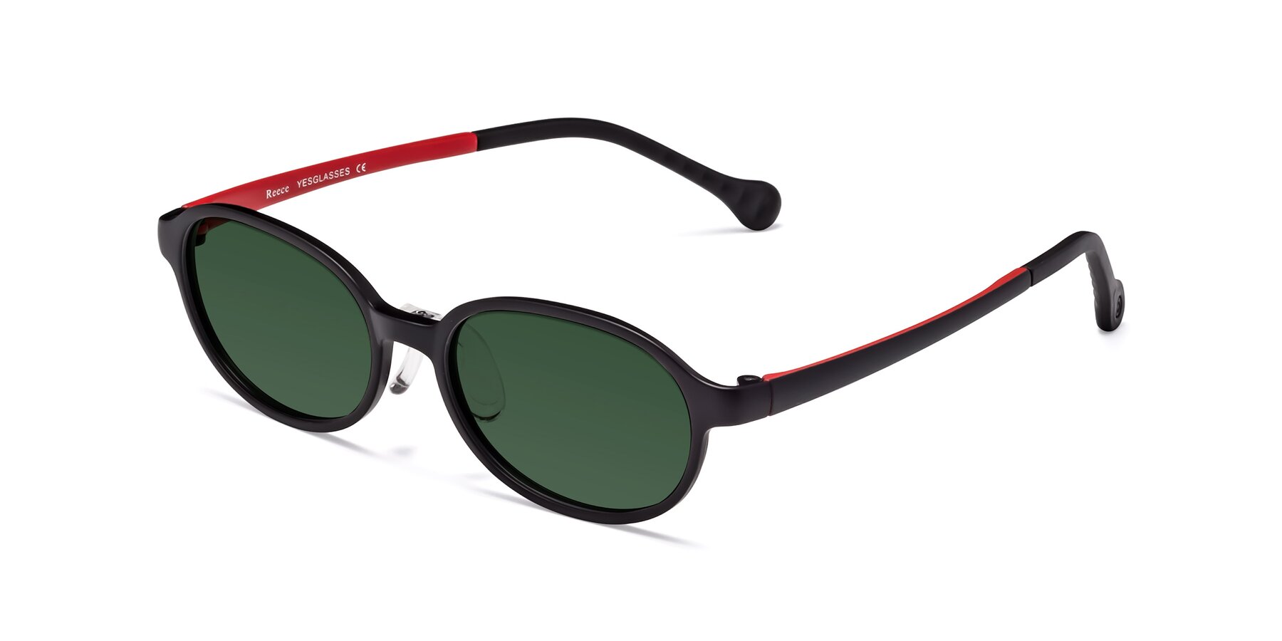 Angle of Reece in Black-Red with Green Tinted Lenses