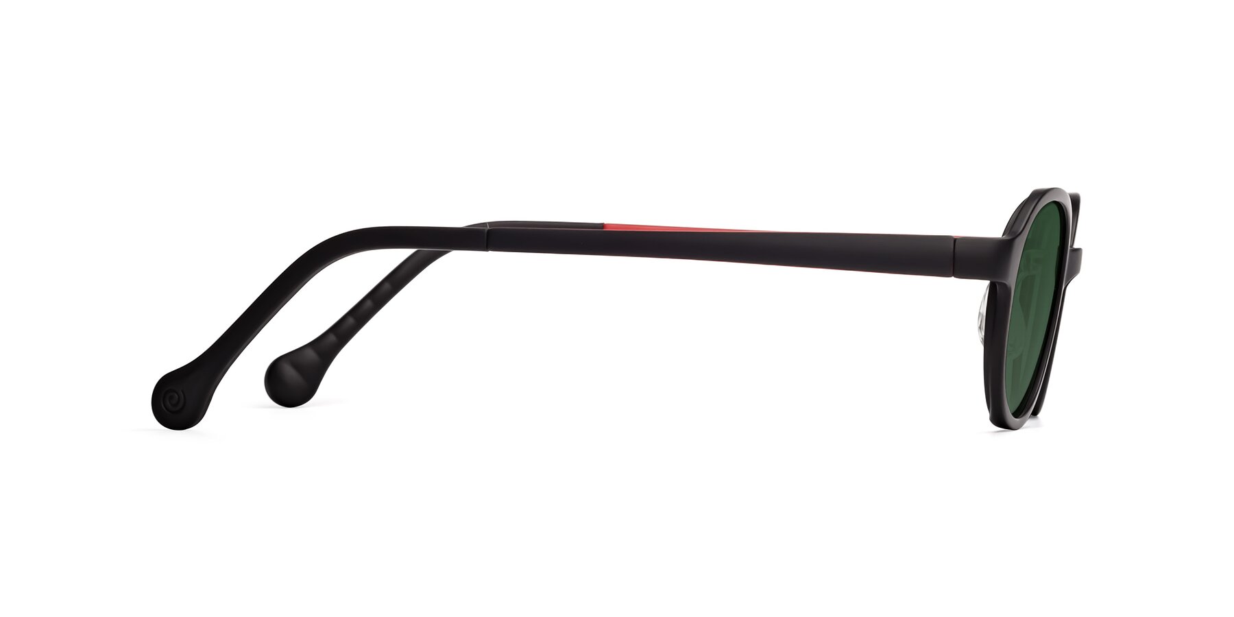 Side of Reece in Black-Red with Green Tinted Lenses