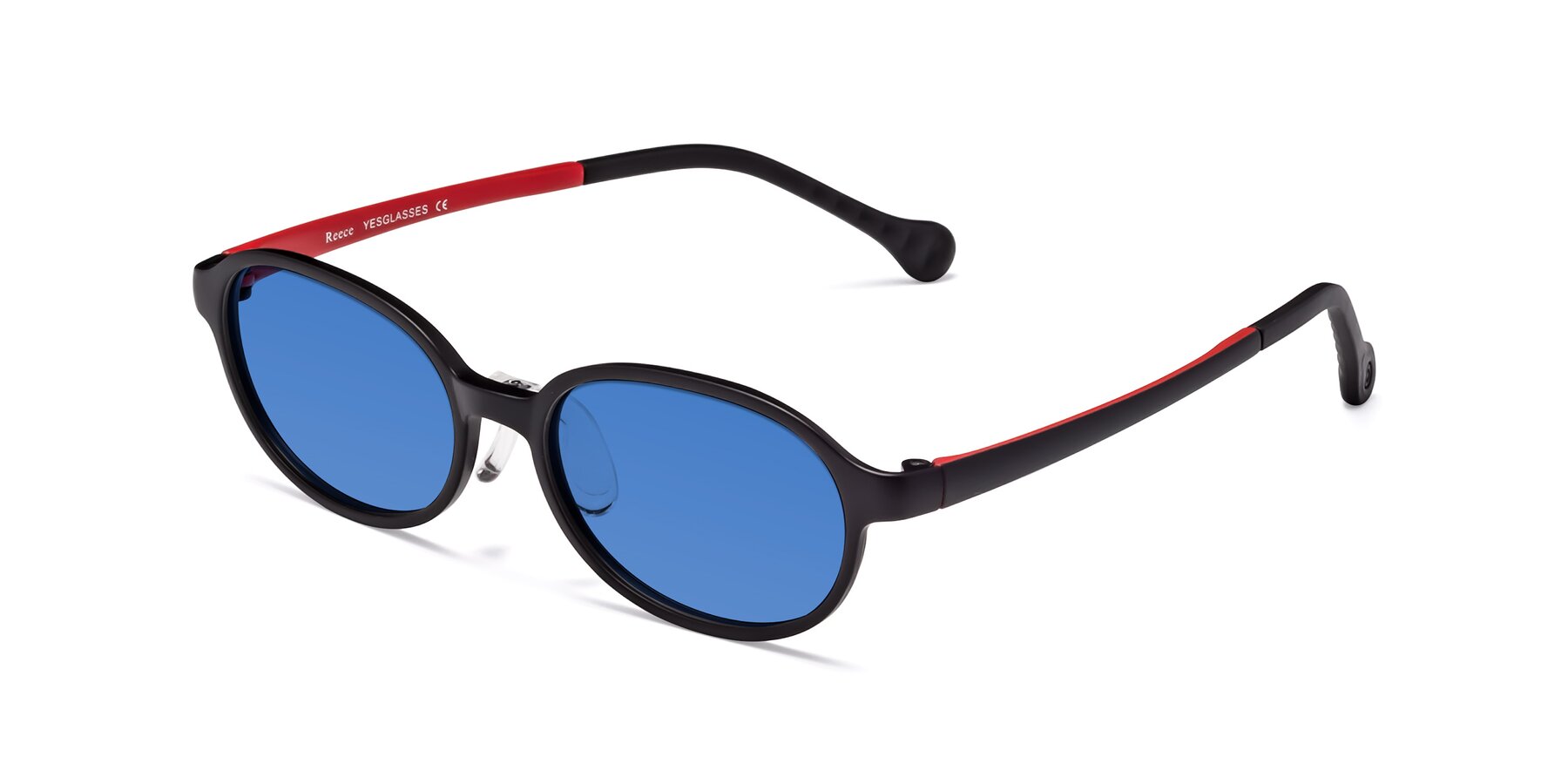 Angle of Reece in Black-Red with Blue Tinted Lenses