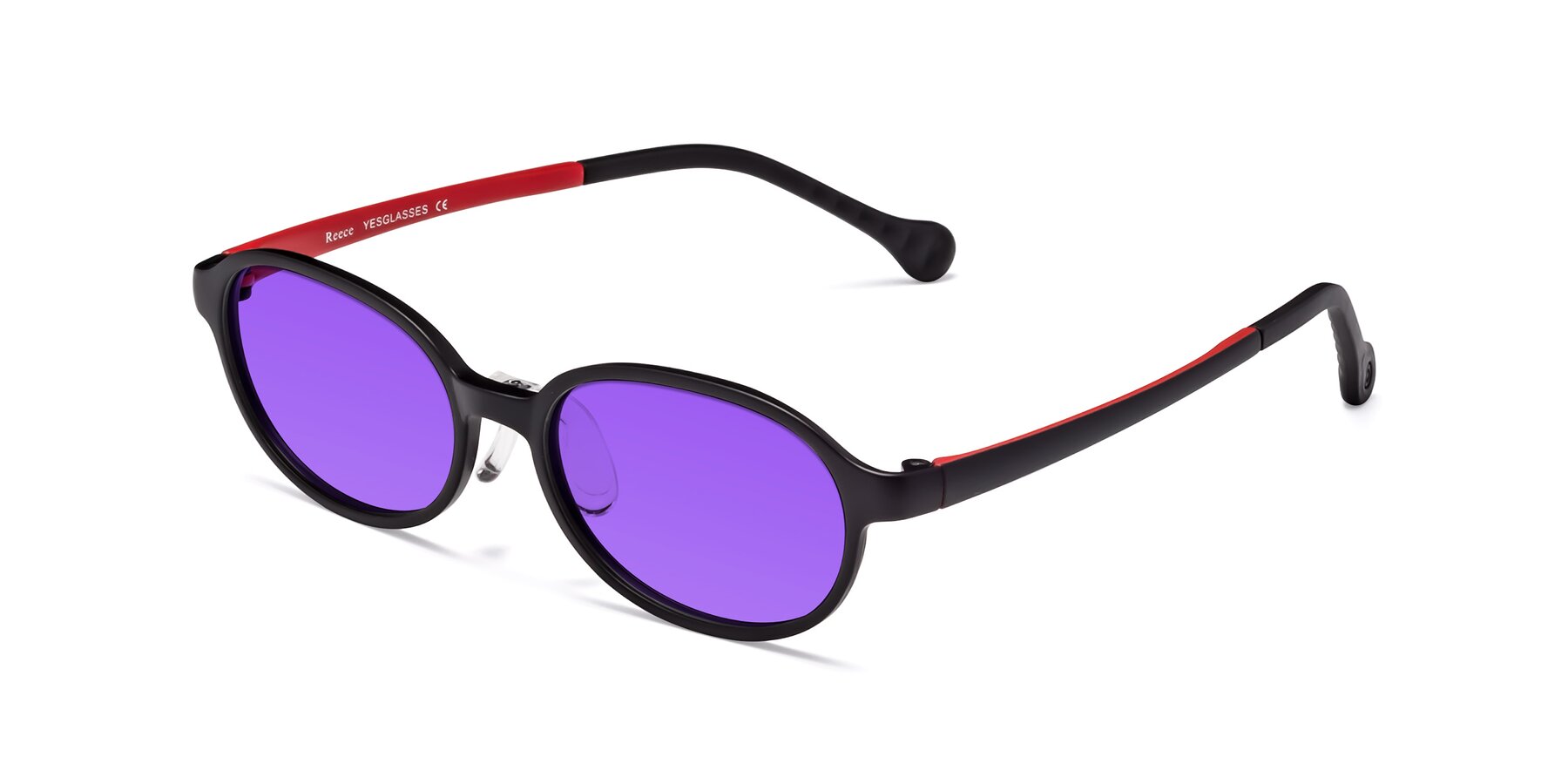 Angle of Reece in Black-Red with Purple Tinted Lenses