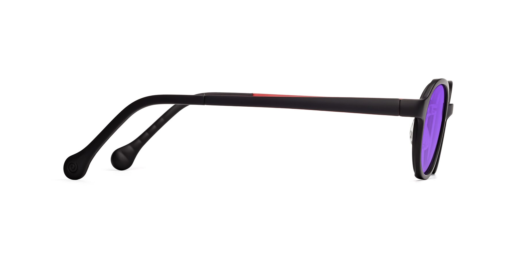 Side of Reece in Black-Red with Purple Tinted Lenses