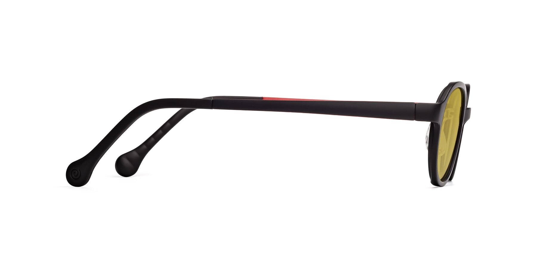 Side of Reece in Black-Red with Champagne Tinted Lenses