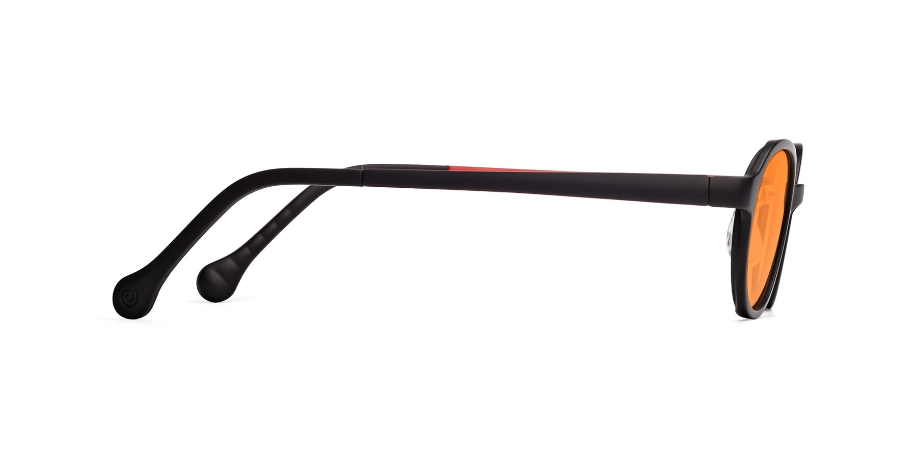 Side of Reece in Black-Red with Orange Tinted Lenses