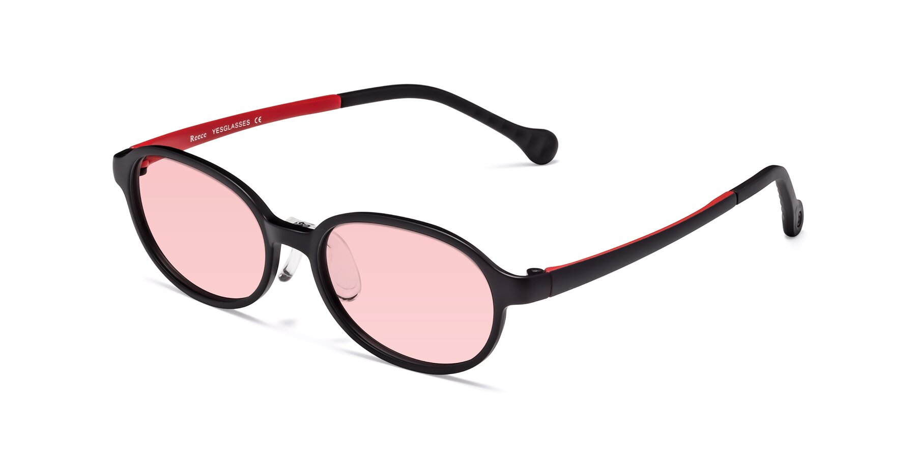 Angle of Reece in Black-Red with Light Garnet Tinted Lenses