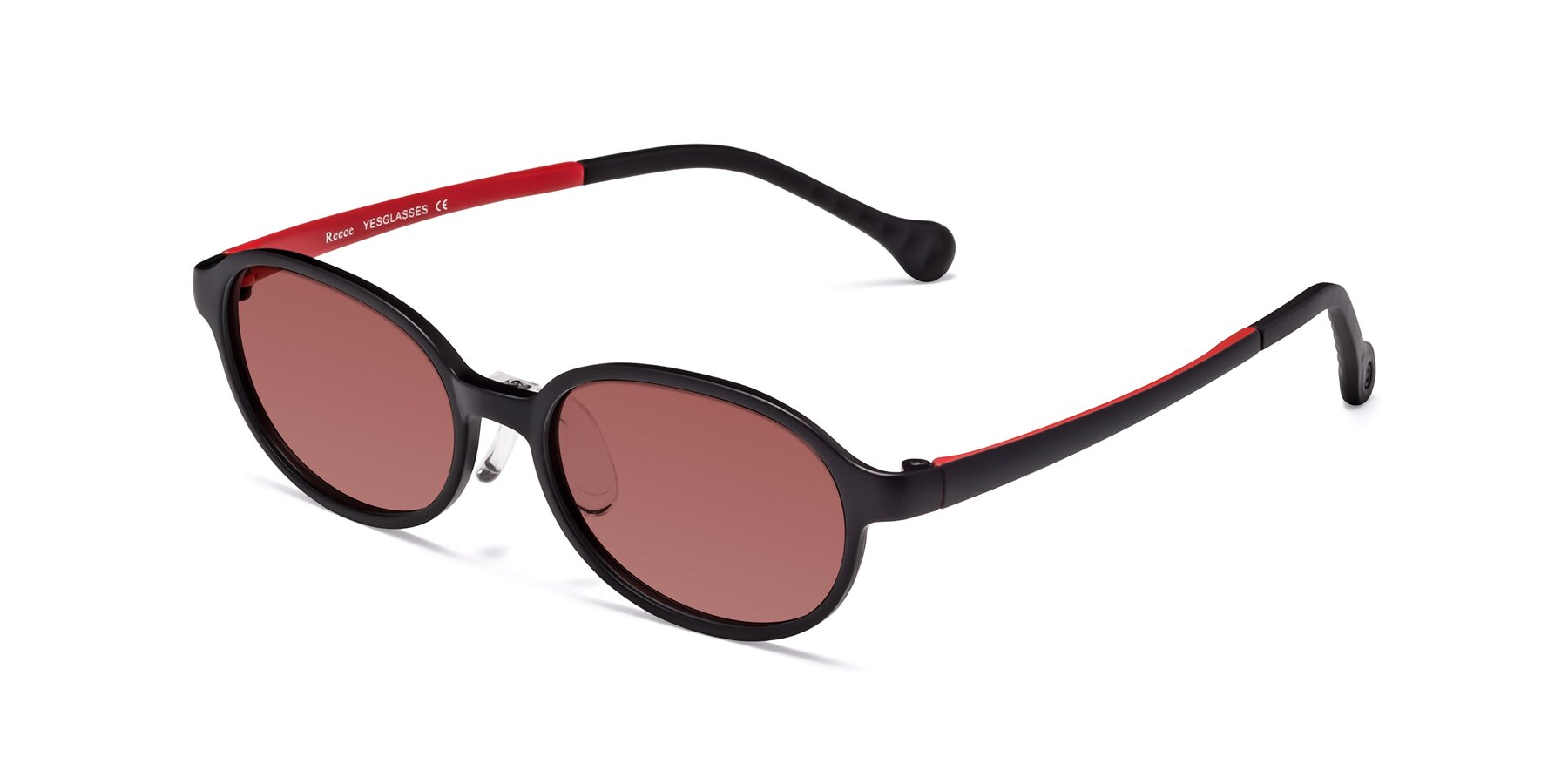 Angle of Reece in Black-Red with Garnet Tinted Lenses