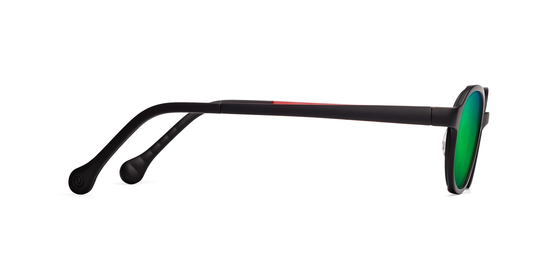 Side of Reece in Black-Red with Green Mirrored Lenses