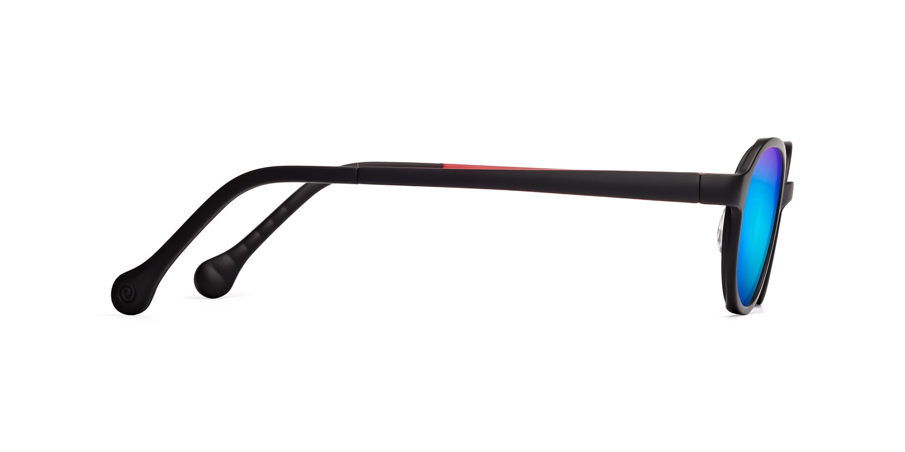 Side of Reece in Black-Red with Blue Mirrored Lenses