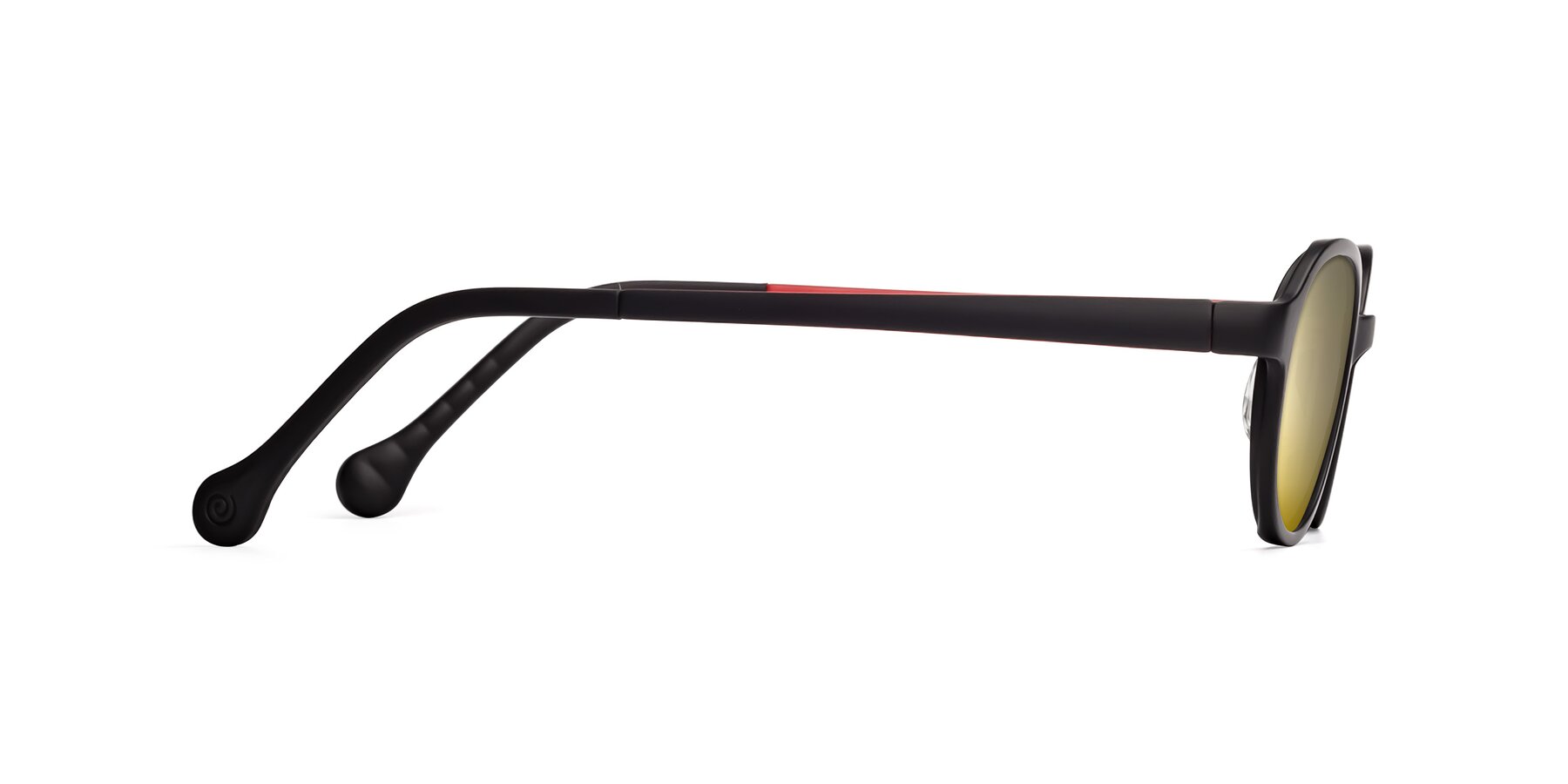 Side of Reece in Black-Red with Gold Mirrored Lenses