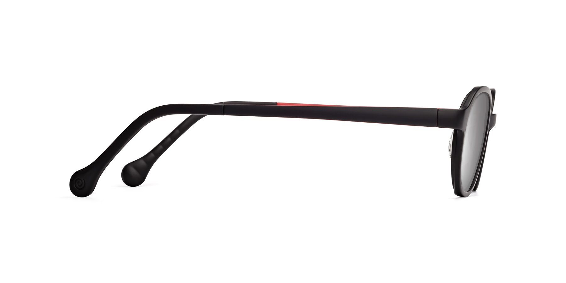 Side of Reece in Black-Red with Silver Mirrored Lenses