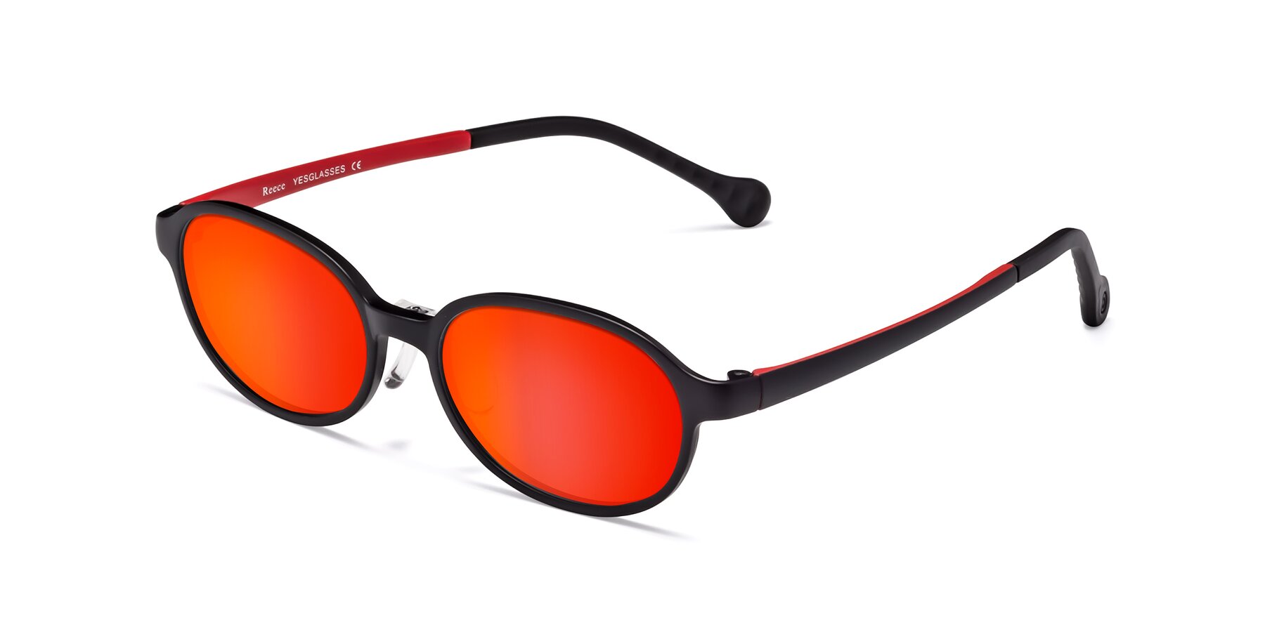 Angle of Reece in Black-Red with Red Gold Mirrored Lenses