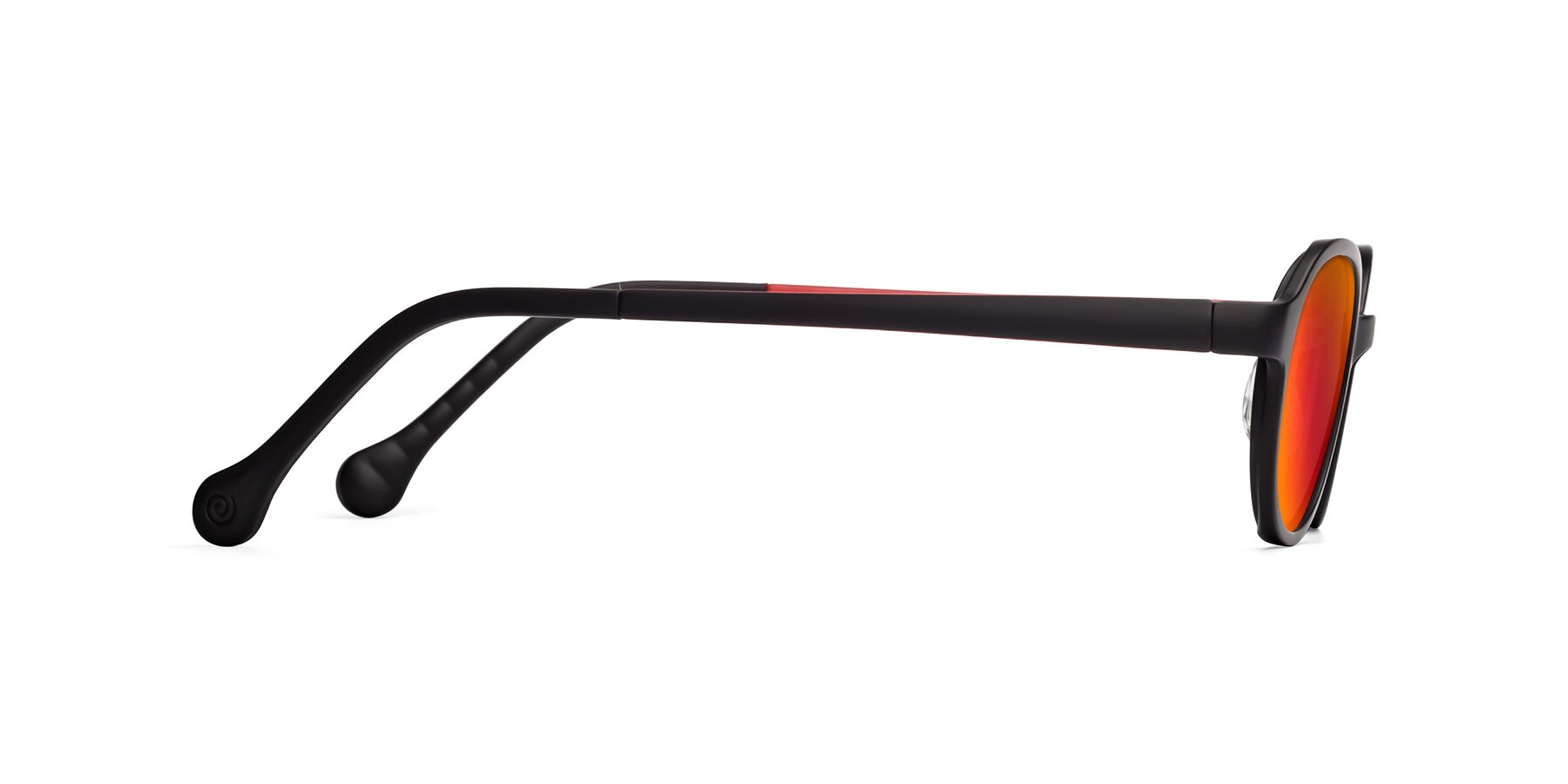 Side of Reece in Black-Red with Red Gold Mirrored Lenses