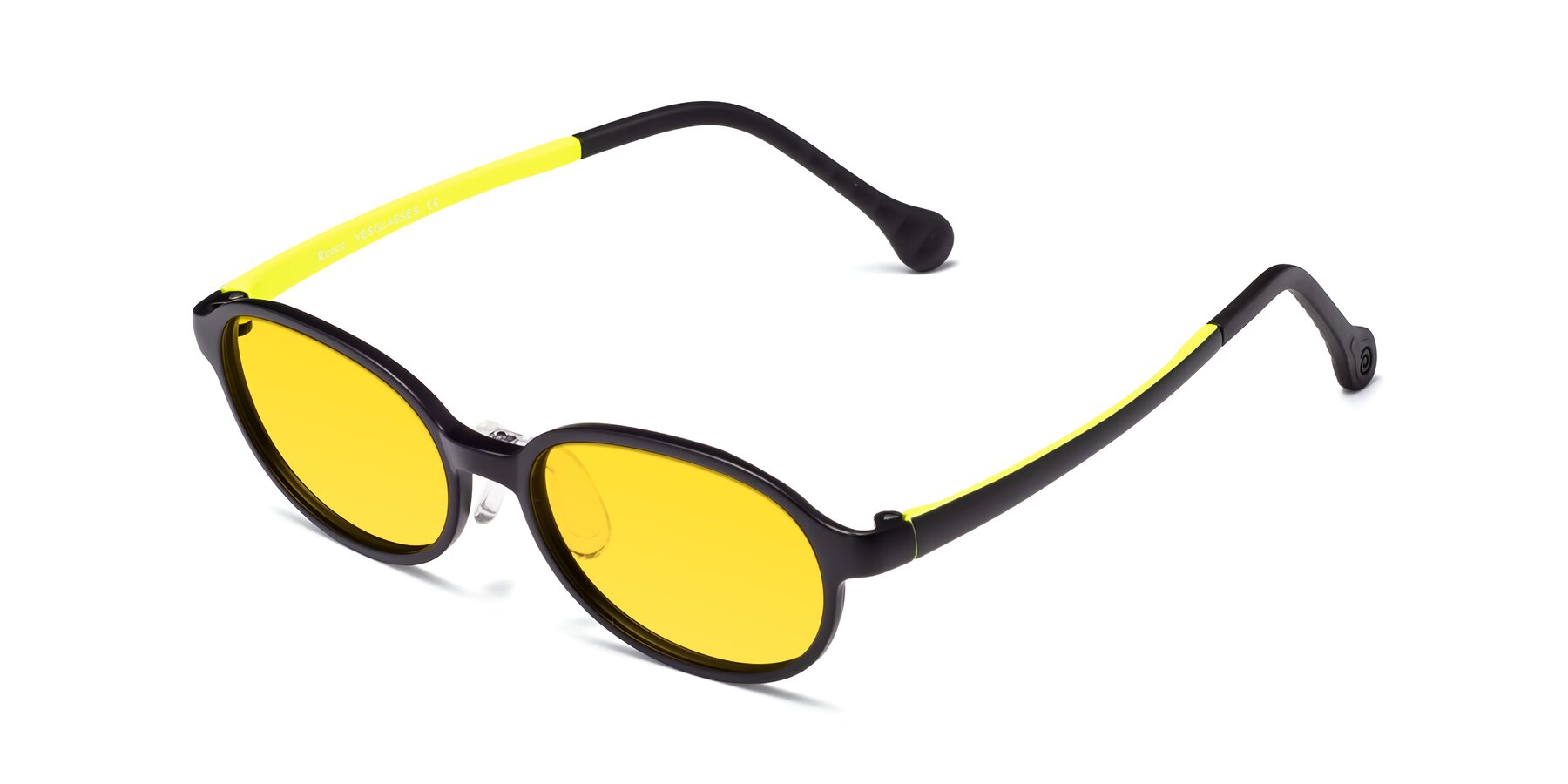 Angle of Reece in Black-New Leaf with Yellow Tinted Lenses