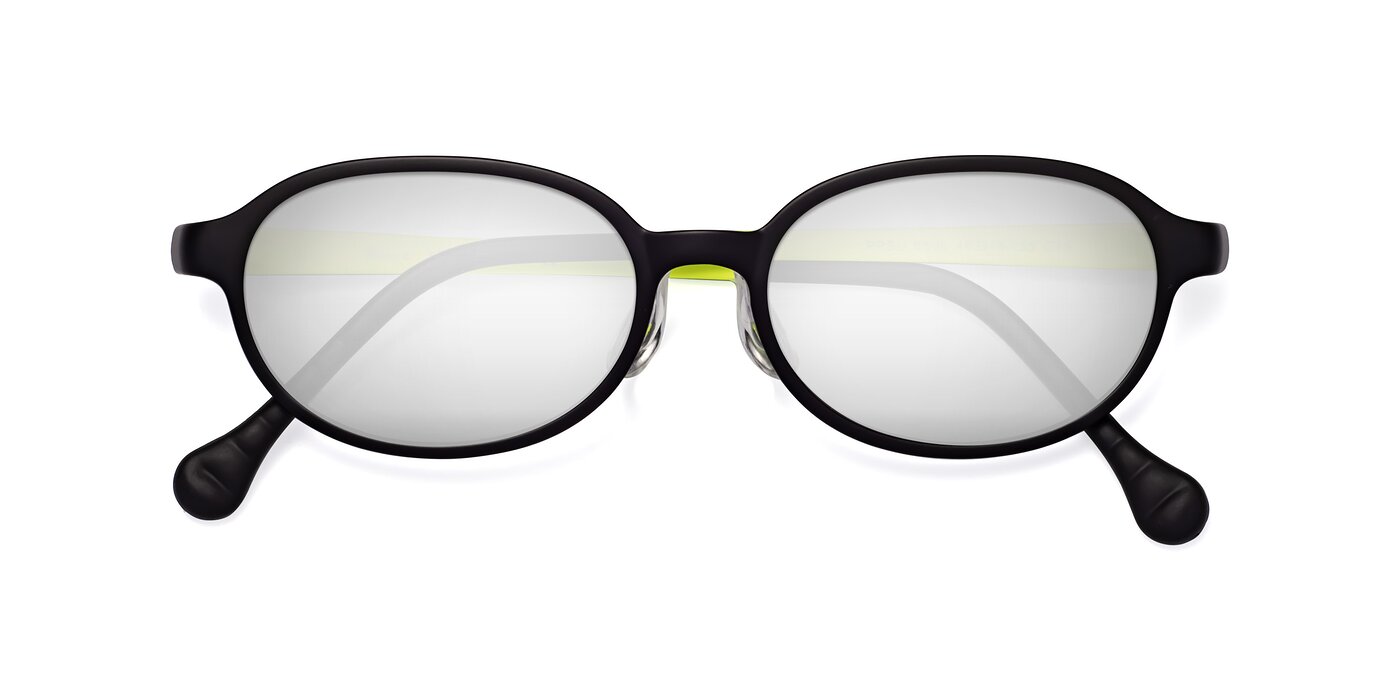Reece - Black/New Leaf Flash Mirrored Sunglasses