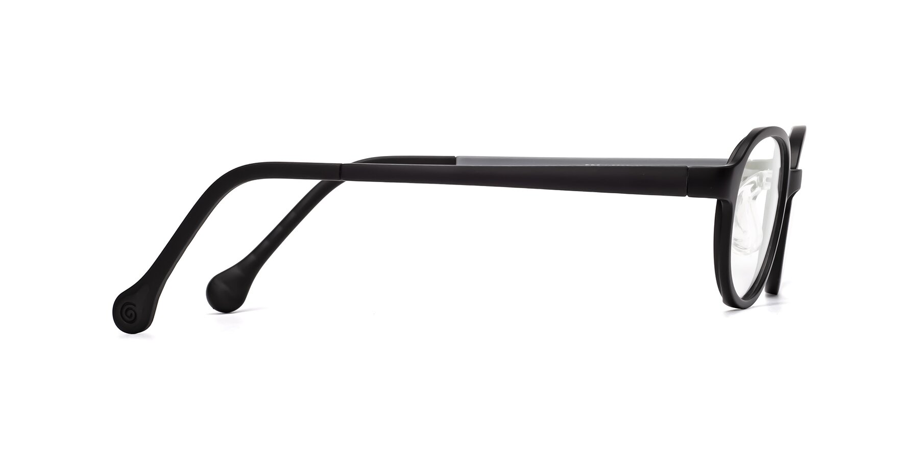 Side of Reece in Black-Gray with Clear Blue Light Blocking Lenses