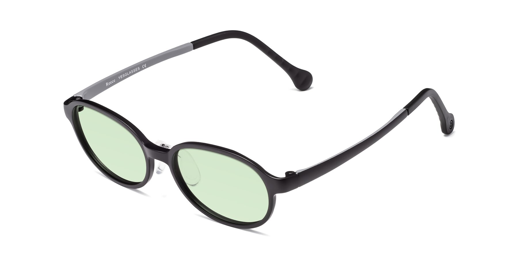 Angle of Reece in Black-Gray with Light Green Tinted Lenses