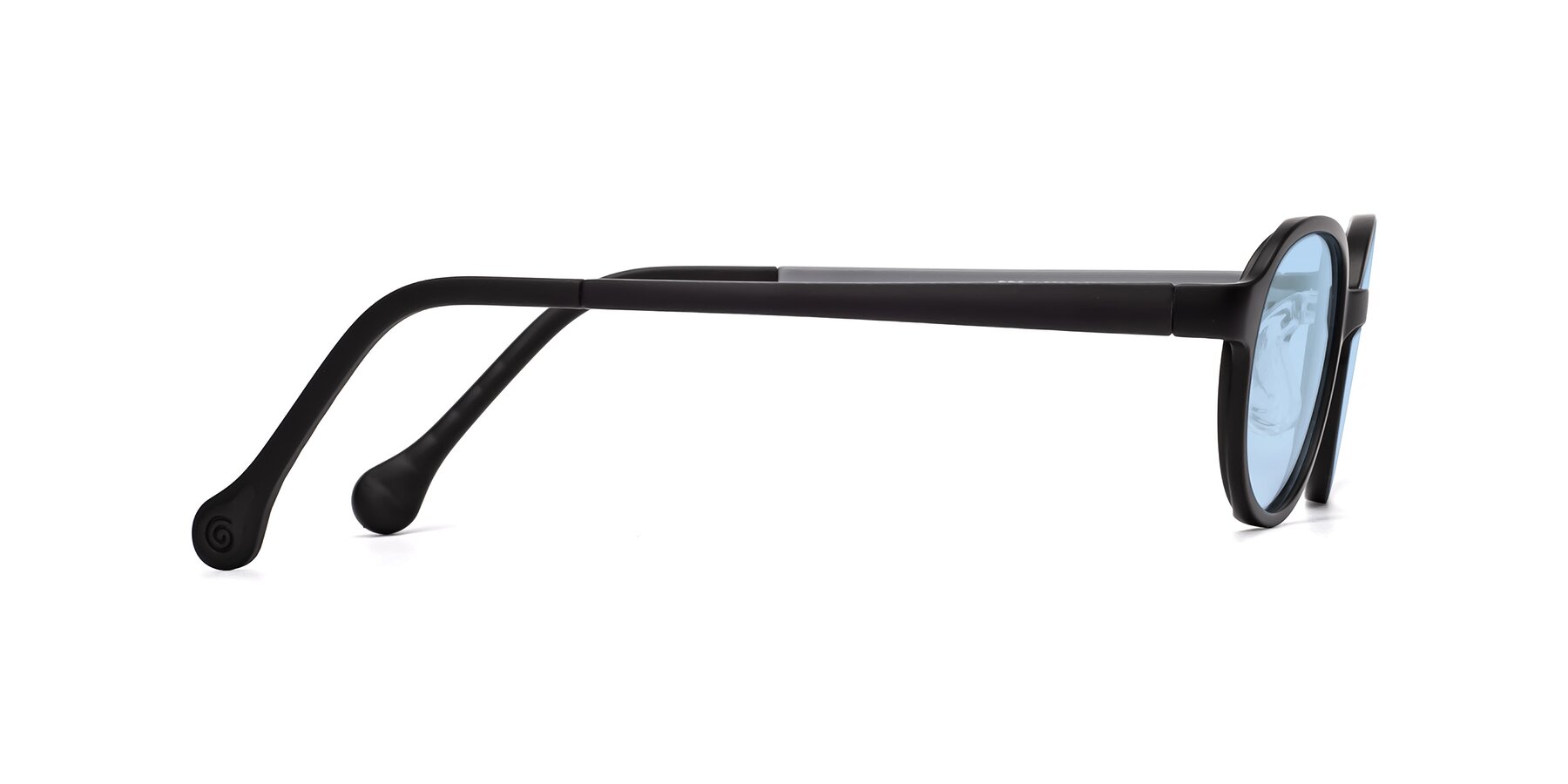 Side of Reece in Black-Gray with Light Blue Tinted Lenses