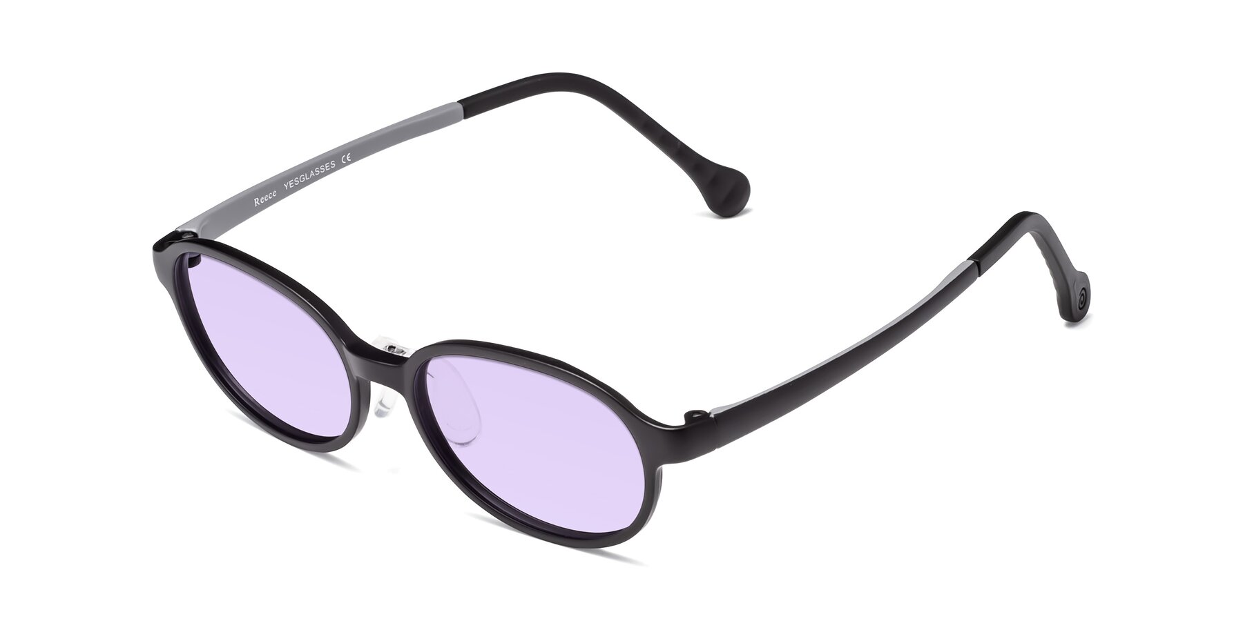 Angle of Reece in Black-Gray with Light Purple Tinted Lenses