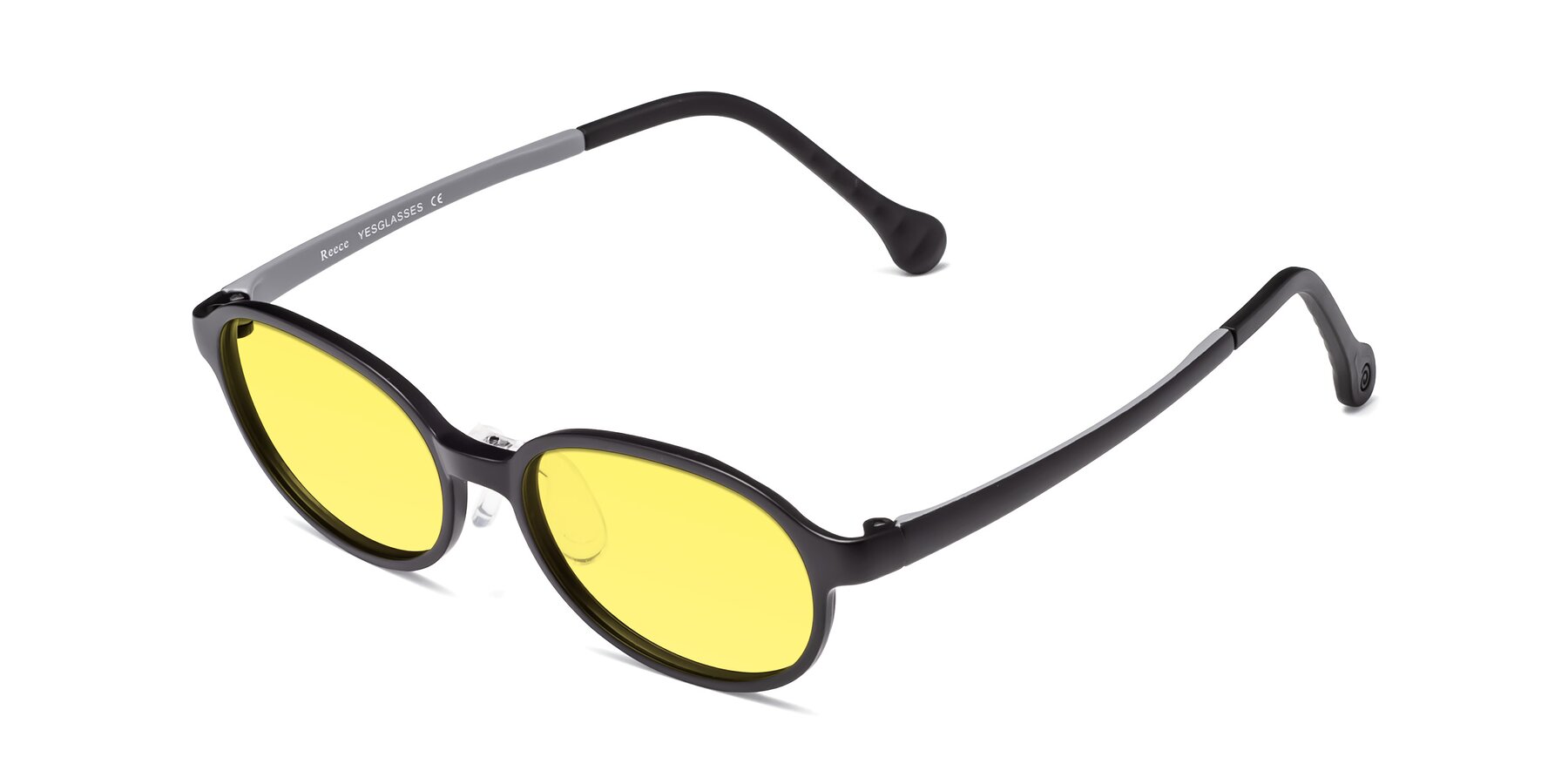 Angle of Reece in Black-Gray with Medium Yellow Tinted Lenses