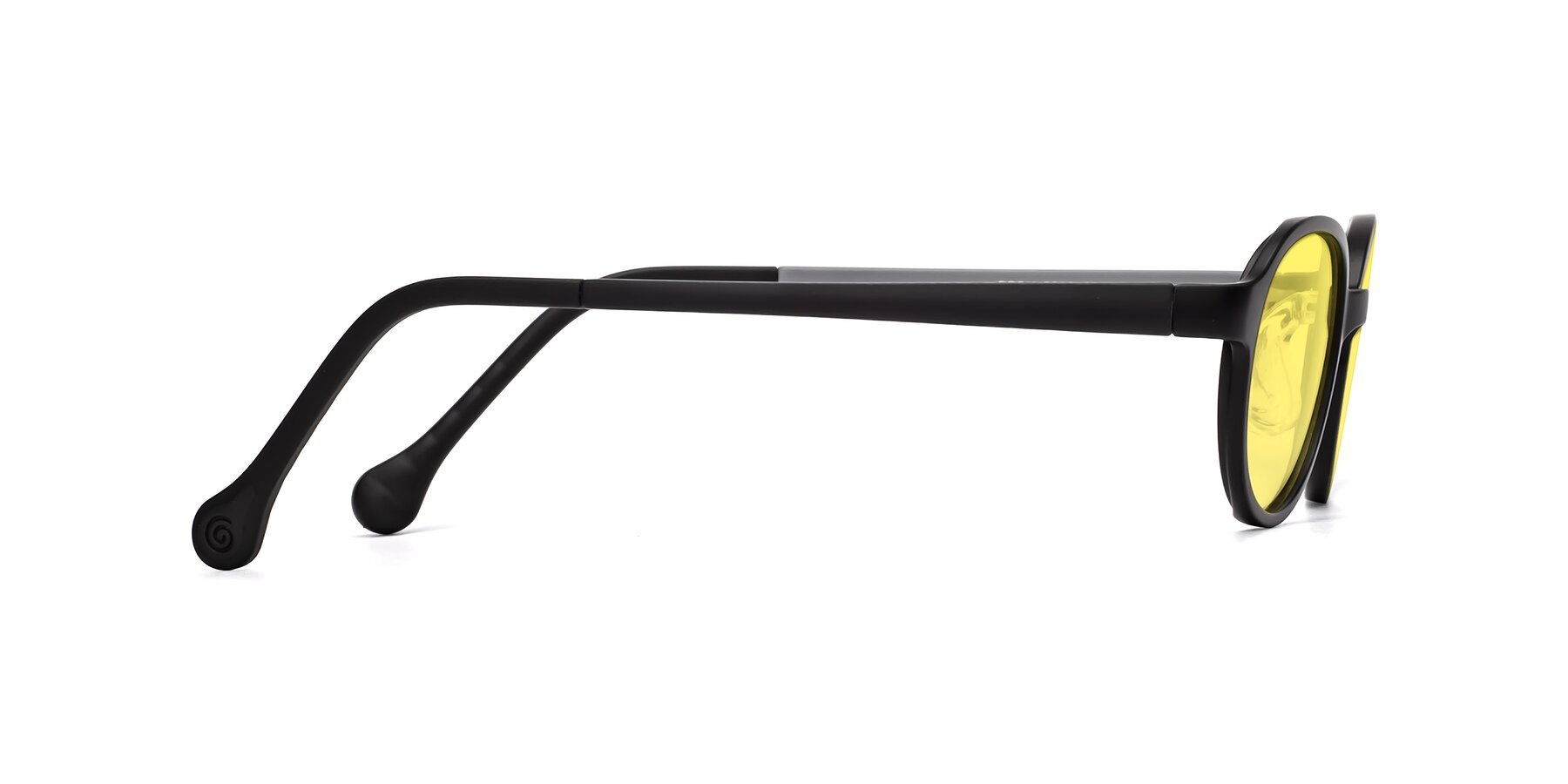 Side of Reece in Black-Gray with Medium Yellow Tinted Lenses