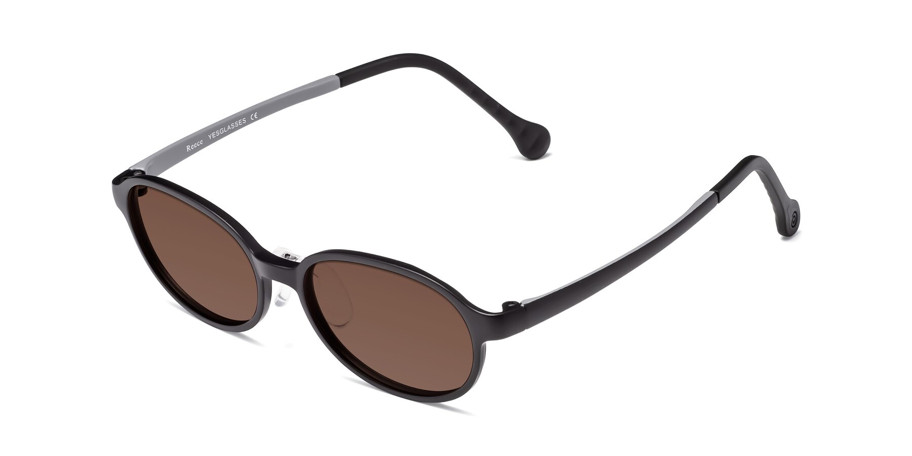 Angle of Reece in Black-Gray with Brown Tinted Lenses