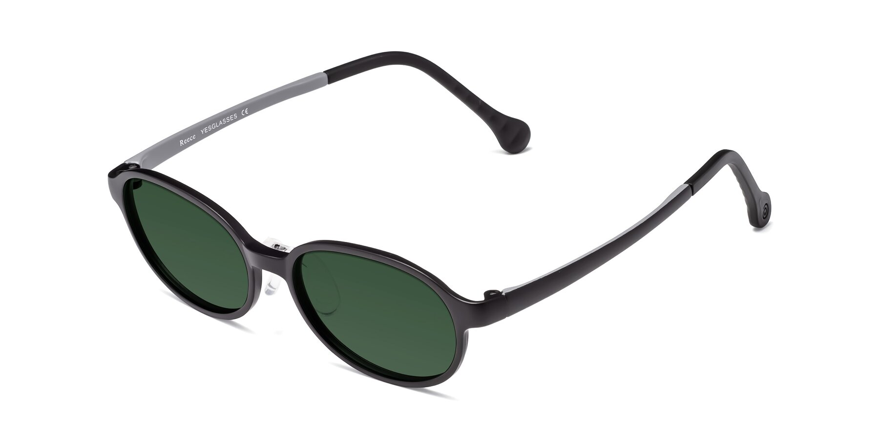 Angle of Reece in Black-Gray with Green Tinted Lenses