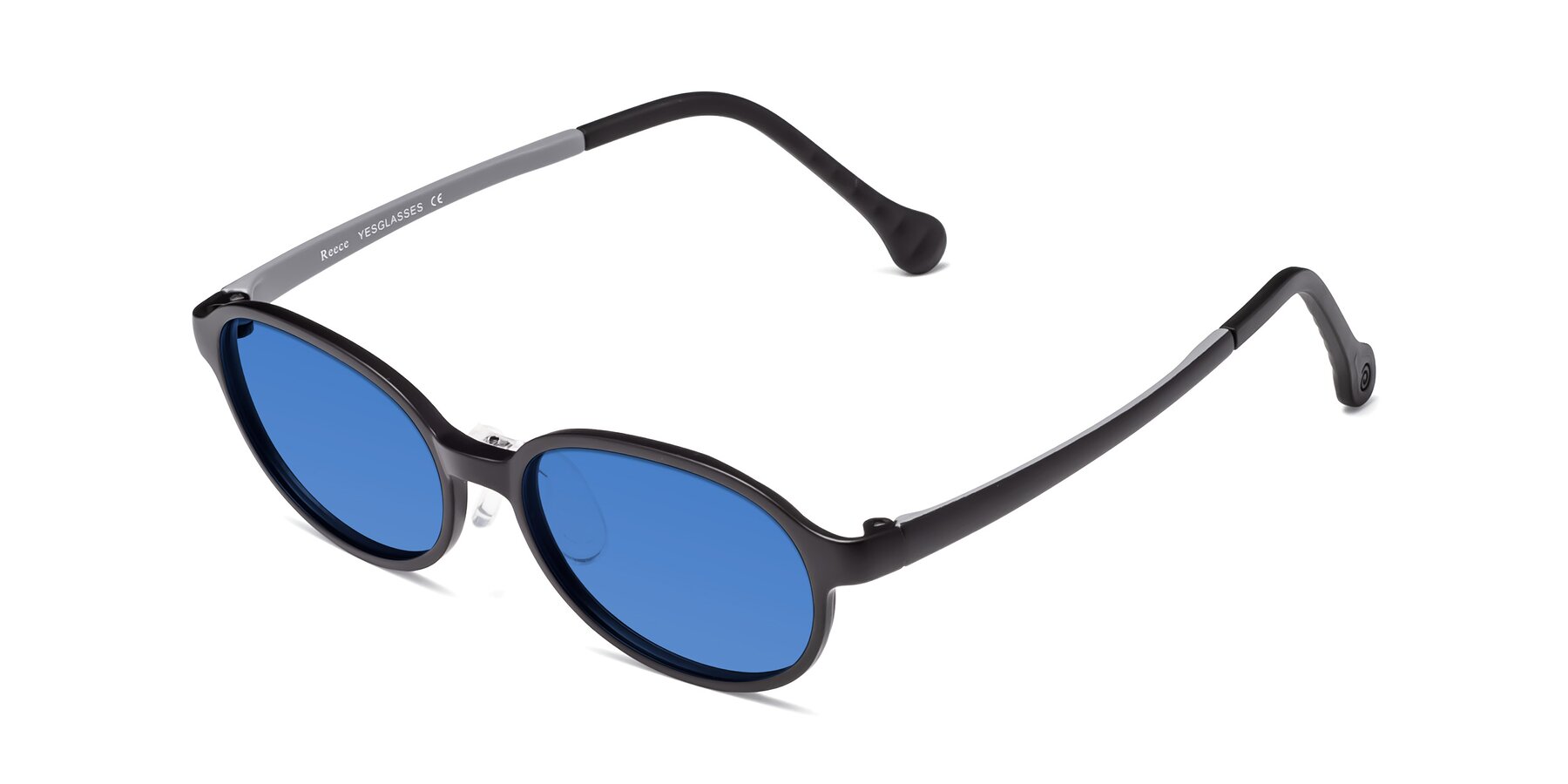 Angle of Reece in Black-Gray with Blue Tinted Lenses