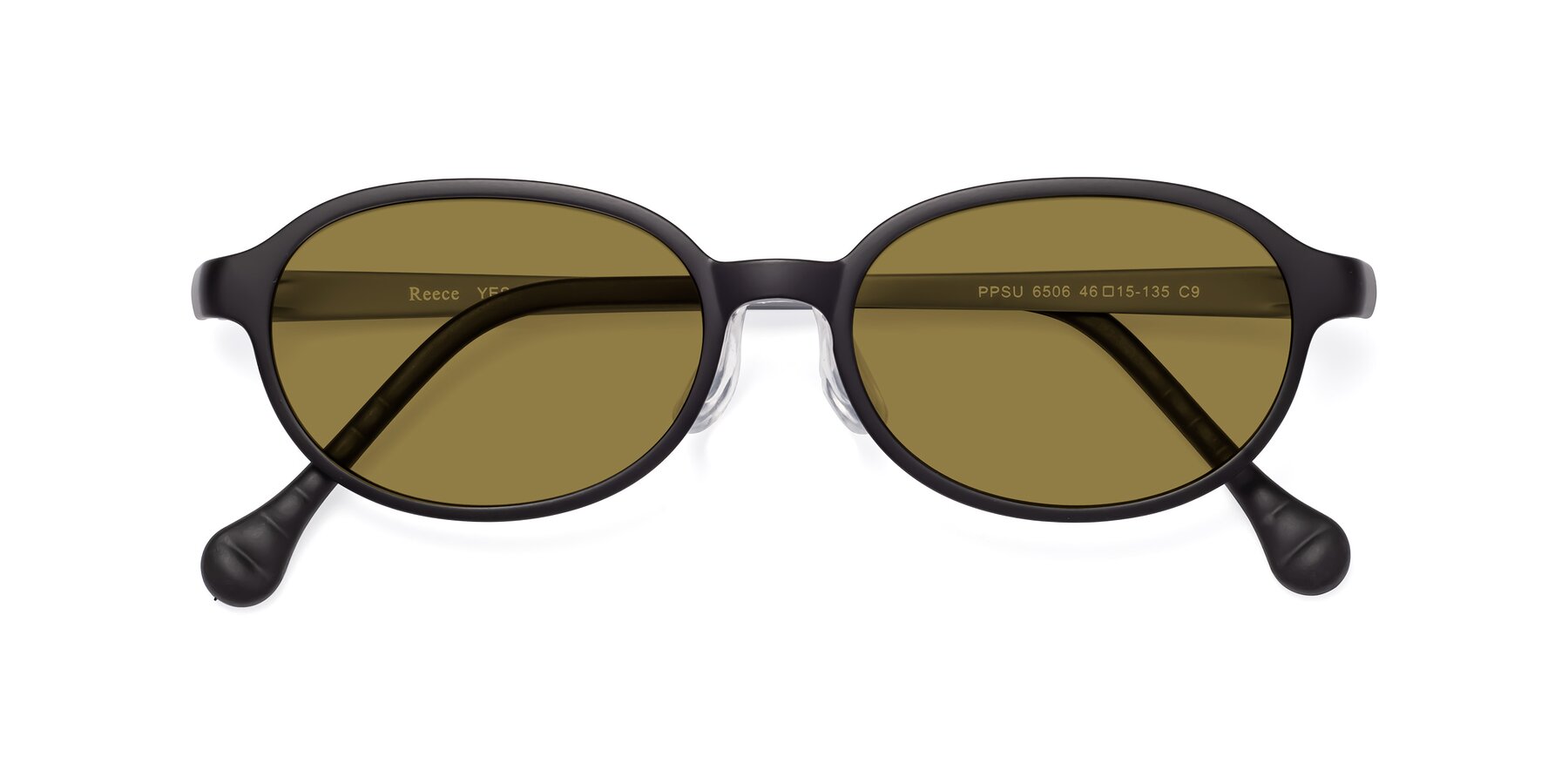 Folded Front of Reece in Black-Gray with Brown Polarized Lenses