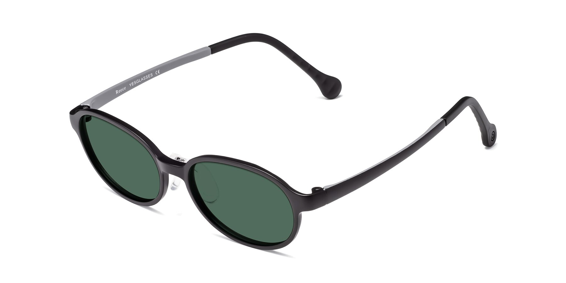 Angle of Reece in Black-Gray with Green Polarized Lenses