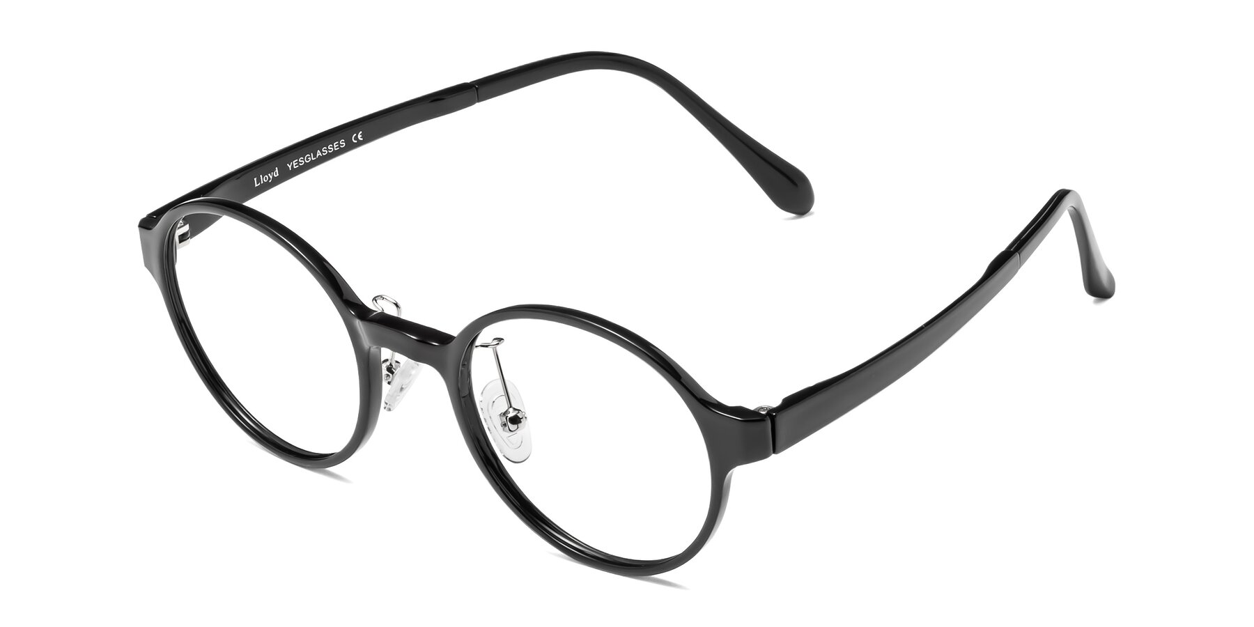 Angle of Lloyd in Black with Clear Eyeglass Lenses