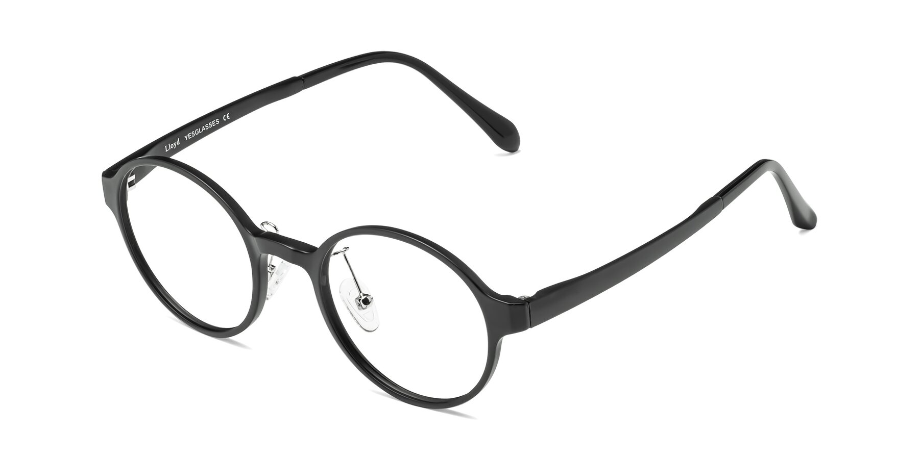 Angle of Lloyd in Matte Black with Clear Eyeglass Lenses
