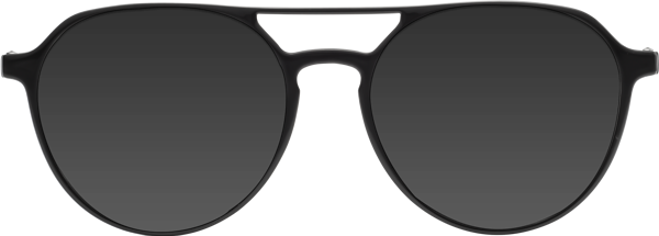 Black Double Bridge Low Bridge Fit Ultem Tinted Sunglasses with Gray ...