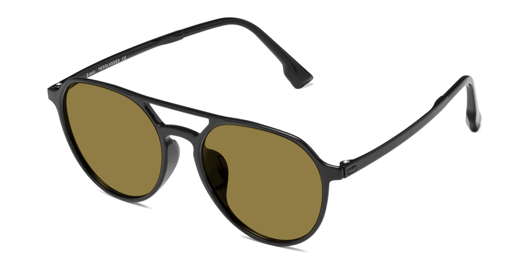 Angle of Louis in Black with Brown Polarized Lenses