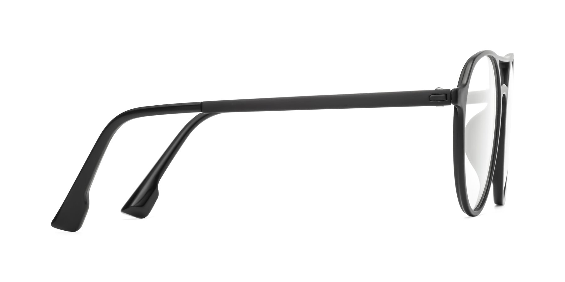 Side of Louis in Matte Black with Clear Reading Eyeglass Lenses
