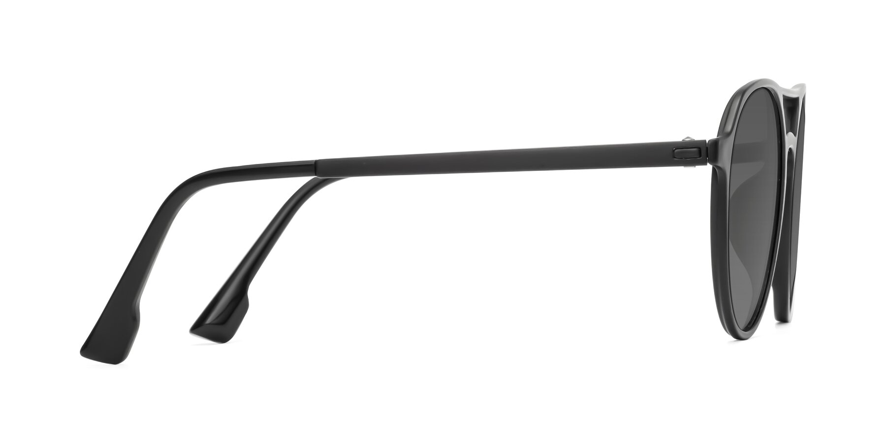 Side of Louis in Matte Black with Medium Gray Tinted Lenses