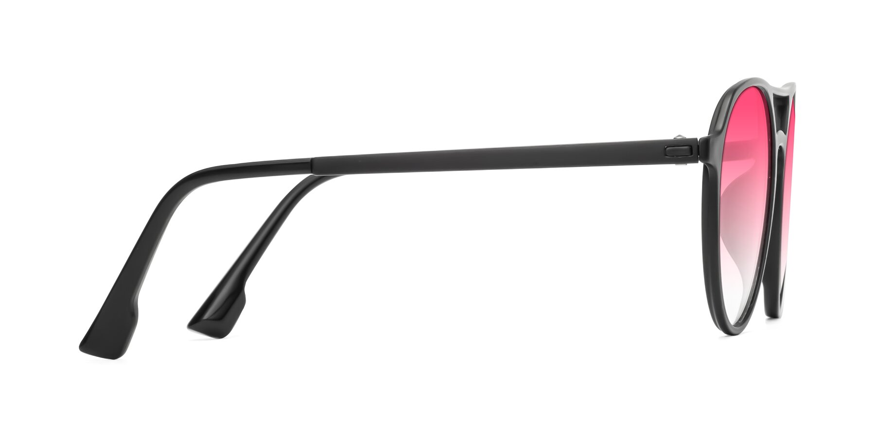 Side of Louis in Matte Black with Pink Gradient Lenses