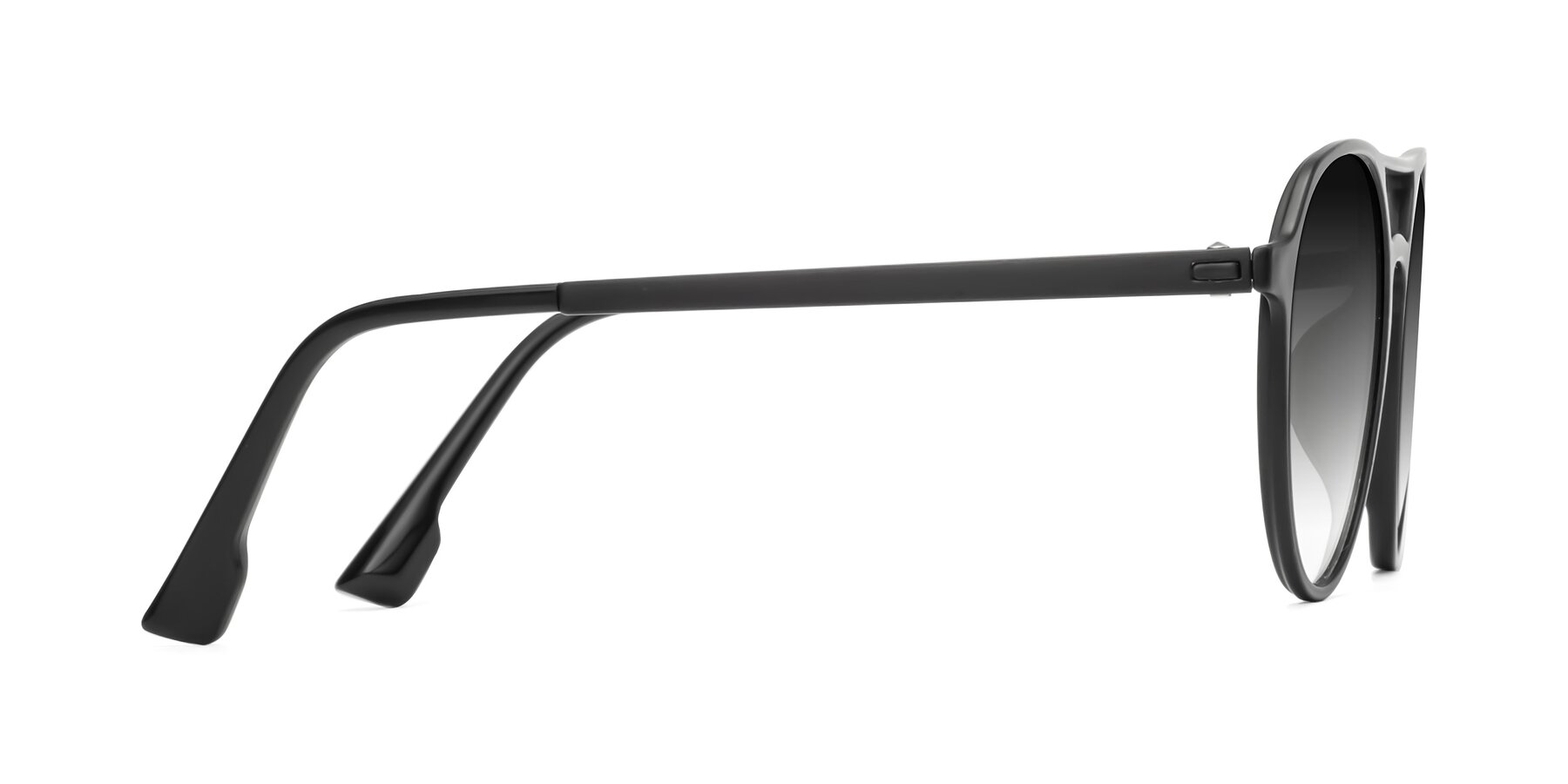 Side of Louis in Matte Black with Gray Gradient Lenses