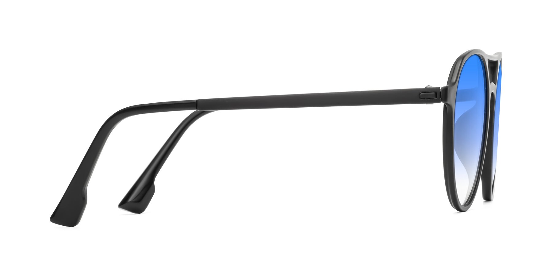 Side of Louis in Matte Black with Blue Gradient Lenses