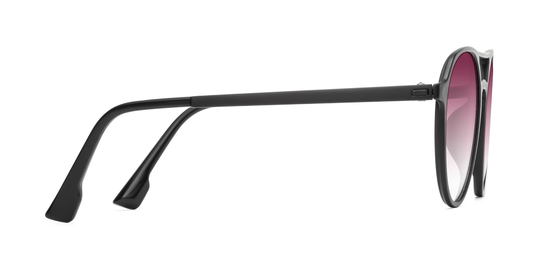 Side of Louis in Matte Black with Wine Gradient Lenses