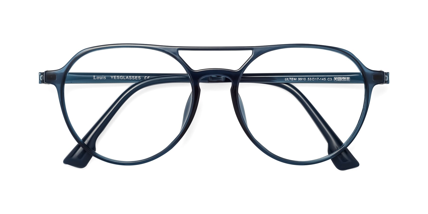 Folded Front of Louis in Blue with Clear Blue Light Blocking Lenses