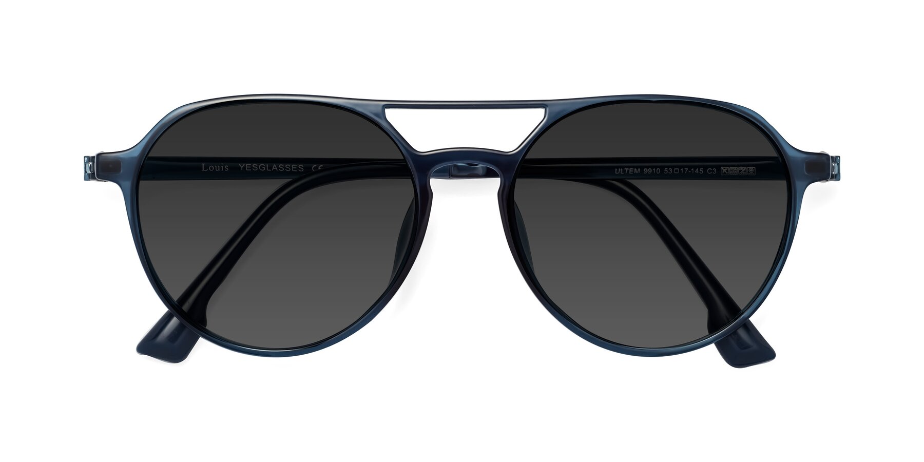 Folded Front of Louis in Blue with Gray Tinted Lenses