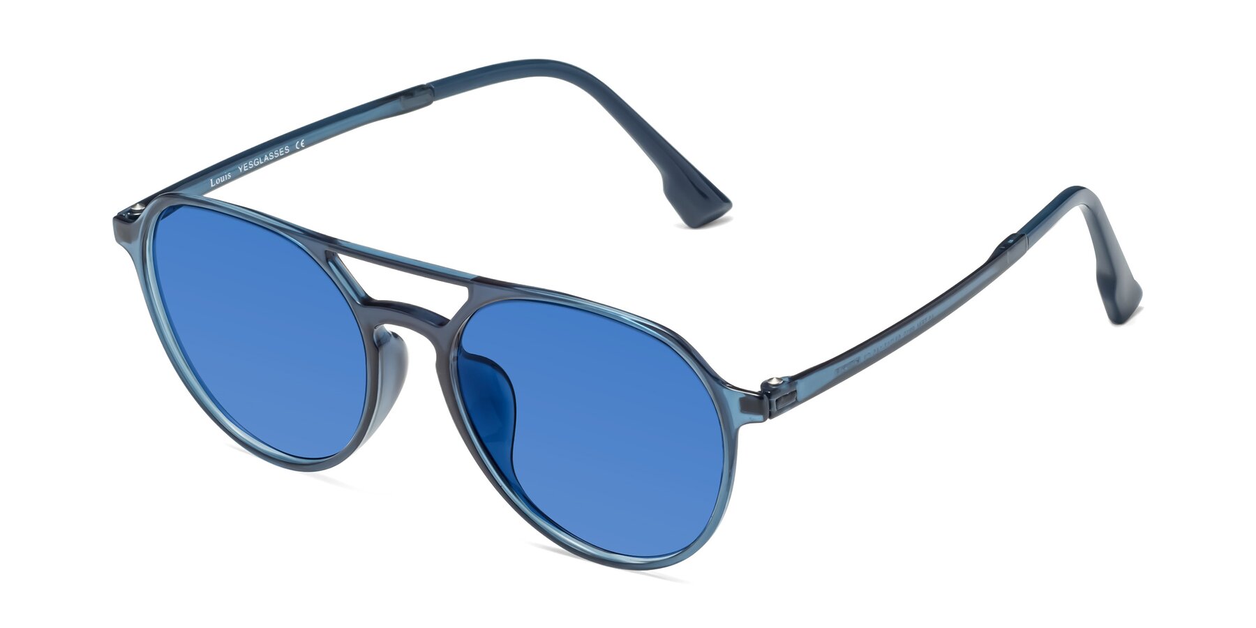 Angle of Louis in Blue with Blue Tinted Lenses