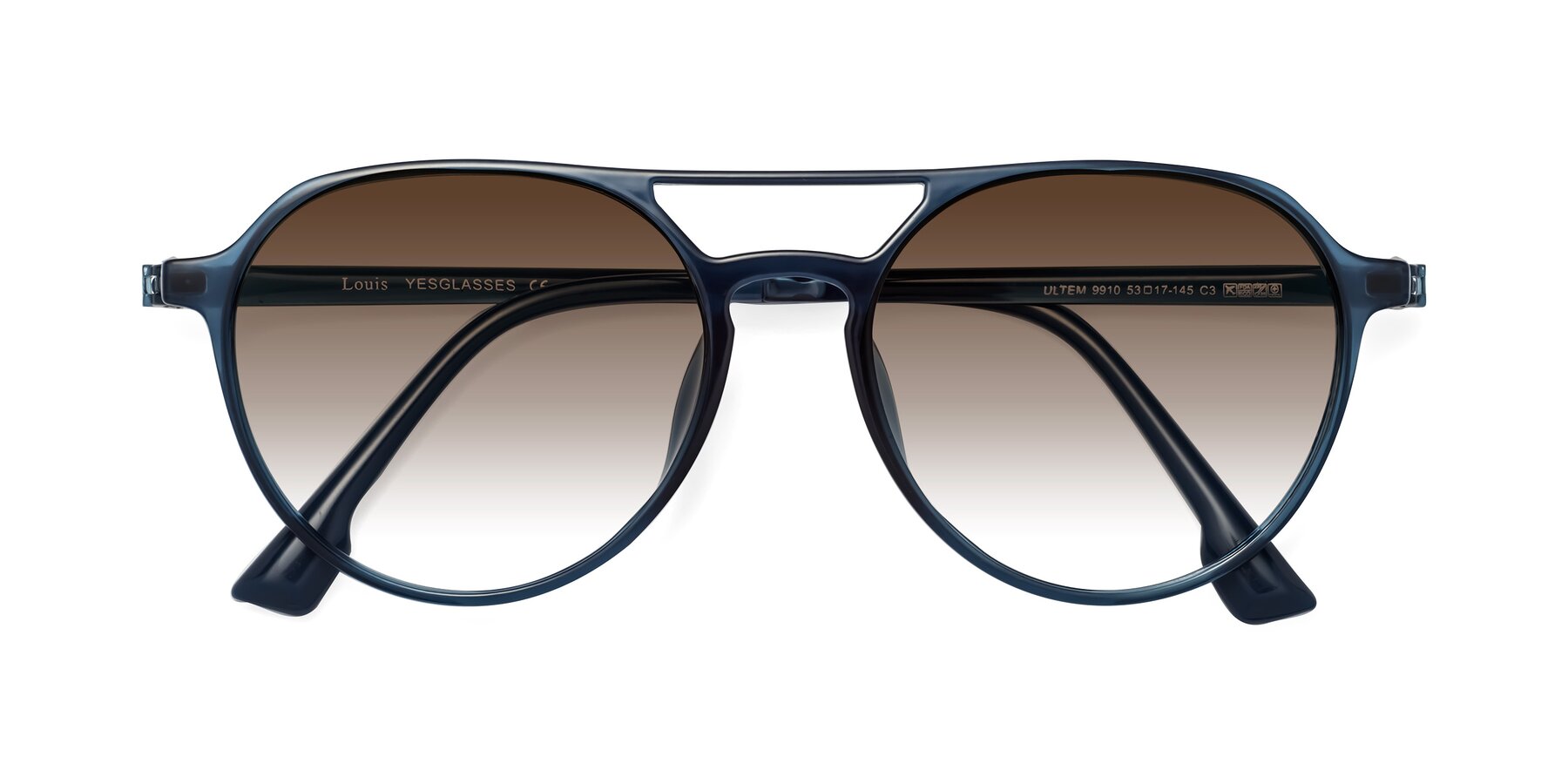 Folded Front of Louis in Blue with Brown Gradient Lenses