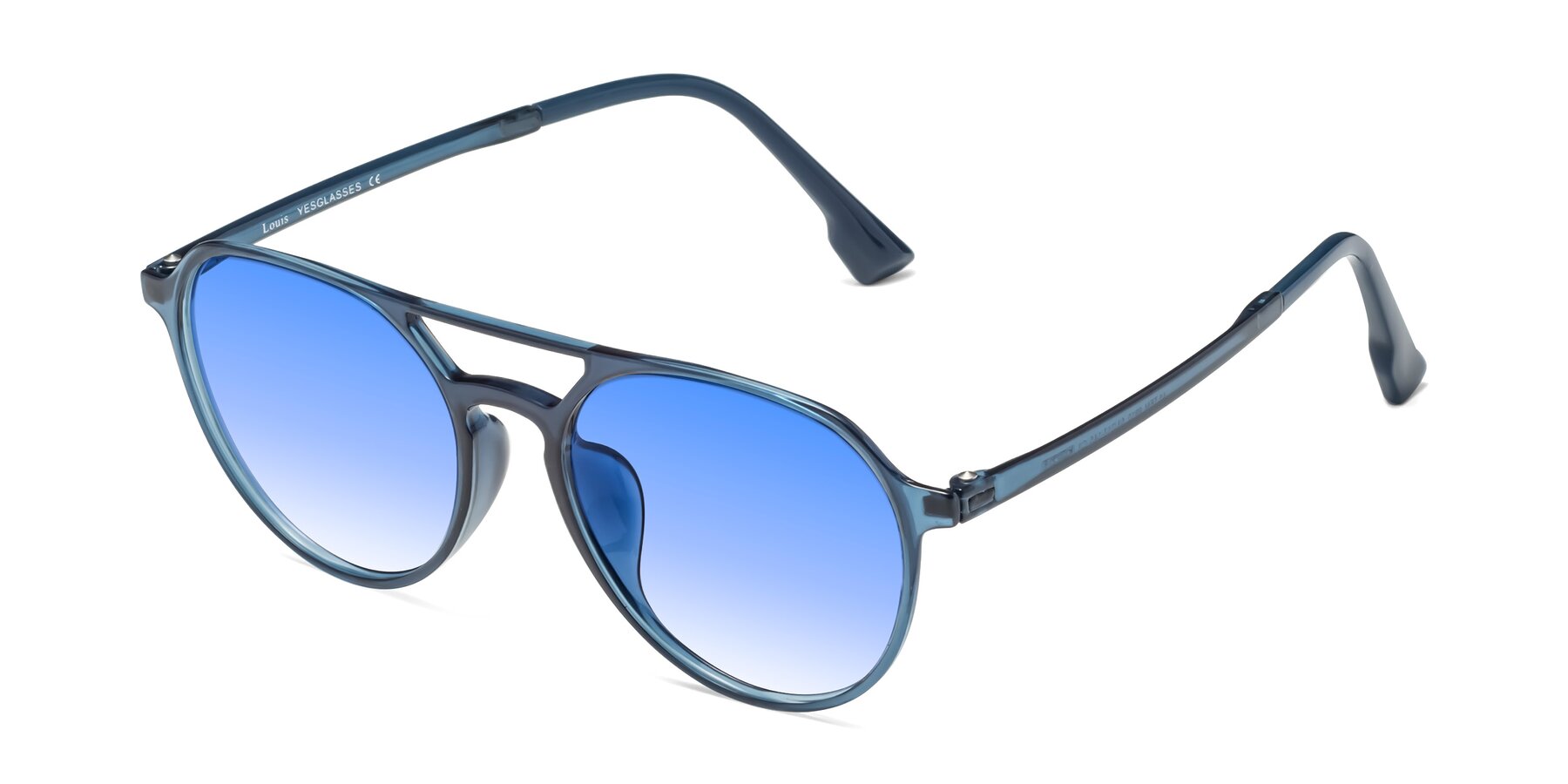 Angle of Louis in Blue with Blue Gradient Lenses